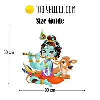 100yellow? Krishna Theme Wall Sticker for Kids Room & Living Room Decor (PVC Vinyl, 90 cm x 60 cm, Multi)-thumb2