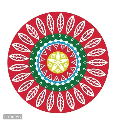 100yellow? Diwali Festive Rangoli Floral Pattern Floor Sticker PVC Vinyl Floor Art Beautiful Rangoli-thumb0