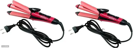 2 In 1 Hair Straightener And Curler Hair Straightening Machine Beauty Set Of Professional Hair Straightener, Pack Of 2