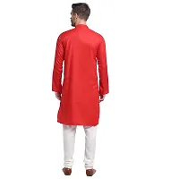 Bontestitch Cotton Blend Ethnic Straight Kurta for Men (Red, Size: S)-thumb1