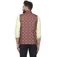 Bontestitch Men's Silk Blend Printed Designer Ethnic Nehru Jacket / Modi Jacket / Waistcoat-thumb1