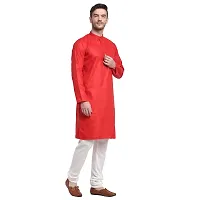 Bontestitch Cotton Blend Ethnic Straight Kurta for Men (Red, Size: S)-thumb2