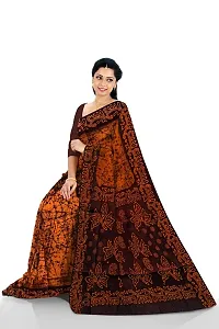 Madurai Sungudi Cotton Saree Moodu Pani Buta, reddish brown-thumb3