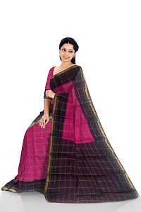 Madurai Sungudi Cotton Big Zari Checked Saree, purple-thumb3