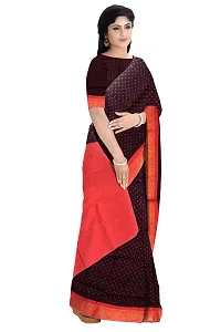 Madurai Sungudi Cotton Saree One Side Pulli, maroon_f orange-thumb4