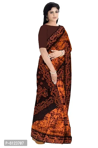 Madurai Sungudi Cotton Saree Moodu Pani Buta, reddish brown-thumb5