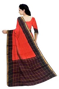 Madurai Sungudi Cotton Big Zari Checked Saree, orange-thumb2