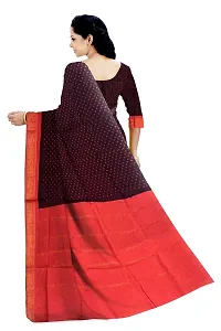 Madurai Sungudi Cotton Saree One Side Pulli, maroon_f orange-thumb2