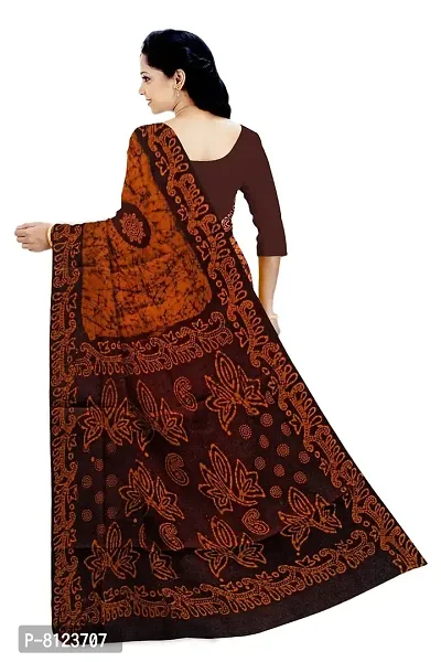 Madurai Sungudi Cotton Saree Moodu Pani Buta, reddish brown-thumb3