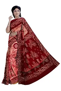 Madurai Sungudi Cotton Saree Moodu Pani Buta, red-thumb1