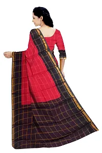 Madurai Sungudi Cotton Big Zari Checked Saree, red-thumb2