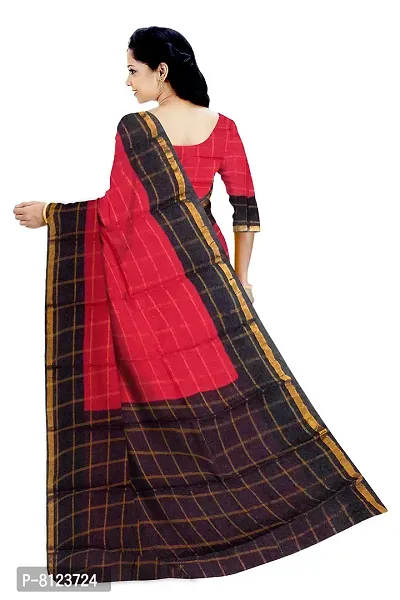 Madurai Sungudi Cotton Big Zari Checked Saree, red-thumb3