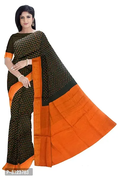 Madurai Sungudi Cotton Saree One Side Pulli, d green