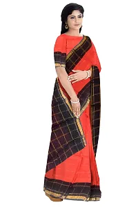 Madurai Sungudi Cotton Big Zari Checked Saree, orange-thumb4