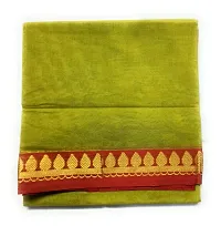 madurai cotton saree double zari border - 7 yards (Rajmata - radium green)-thumb1