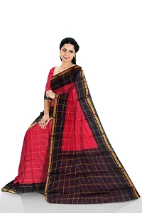 Madurai Sungudi Cotton Big Zari Checked Saree, red-thumb3