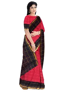 Madurai Sungudi Cotton Big Zari Checked Saree, red-thumb4