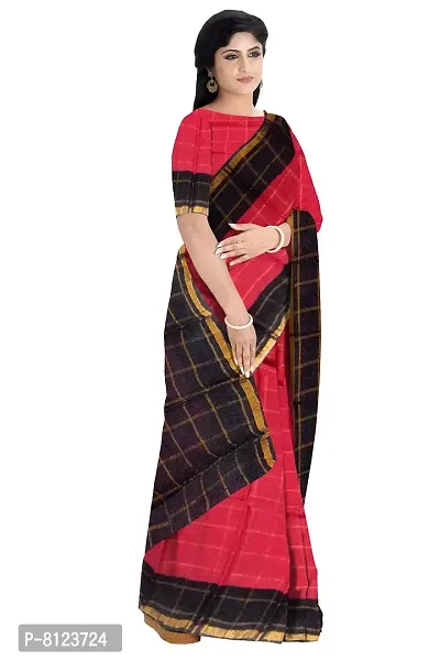 Madurai Sungudi Cotton Big Zari Checked Saree, red-thumb5