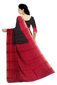 Madurai Sungudi Cotton Big Zari Checked Saree, black-thumb2