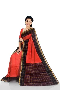 Madurai Sungudi Cotton Big Zari Checked Saree, orange-thumb3