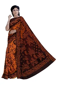 Madurai Sungudi Cotton Saree Moodu Pani Buta, reddish brown-thumb1