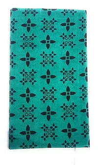 MADURAI COTTON HANDLOOM PRINTED SAREE - 6 YARDS (RAMAR GREEN)-thumb1