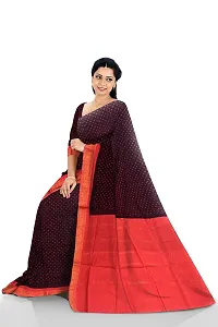 Madurai Sungudi Cotton Saree One Side Pulli, maroon_f orange-thumb3