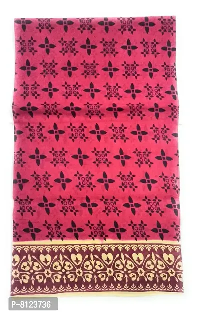 MADURAI COTTON HANDLOOM PRINTED SAREE - 6 YARDS (ROSE)