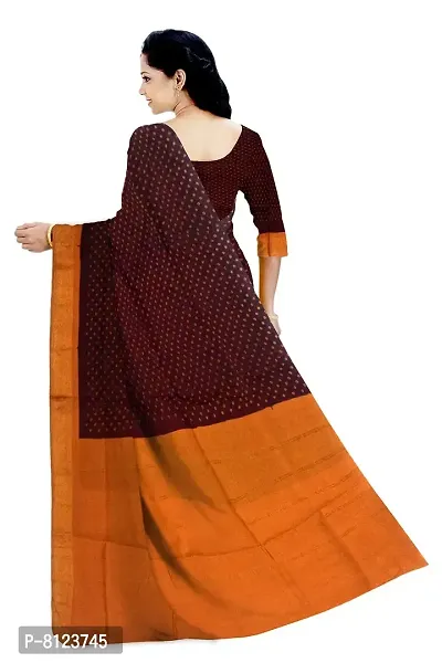 Madurai Sungudi Cotton Saree One Side Pulli, r brown-thumb3