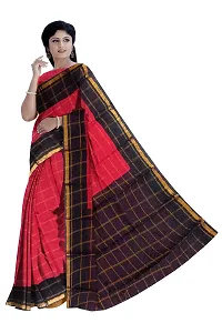 Madurai Sungudi Cotton Big Zari Checked Saree, red-thumb1