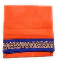 madurai cotton saree double zari border - 7 yards (Apoorva - Orange)-thumb1