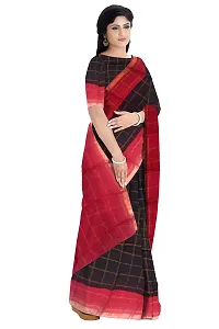 Madurai Sungudi Cotton Big Zari Checked Saree, black-thumb4