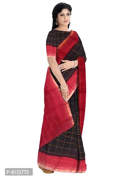 Madurai Sungudi Cotton Big Zari Checked Saree, black-thumb5