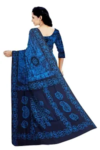 madurai sungudi cotton wax print saree, pc blue-thumb2