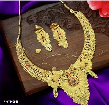 Stylish Golden Alloy Embellished Jewellery Set For Women