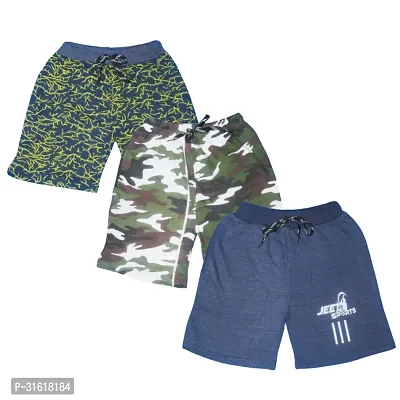 Stylish Cotton Blend Printed Shorts for Kid, Pack of 3-thumb0