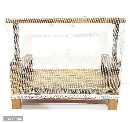 Laddu Gopal Wooden Mosquito Net Bed, for Size 0 to 3 no. Laddu Gopal