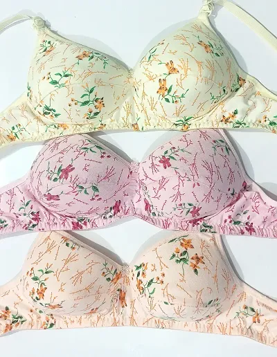 Fancy Cotton Padded Bras Combo