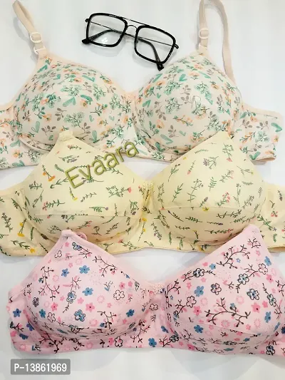 Livenice printed padded bra for woman girls ladies peach pink lemon colours