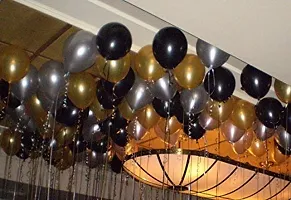 Presents Happy Birthday Decoration Combo 43Pcs Set Foil Banner And Balloons For Girls Adult Wife Girl Friend 1st 30th Birthday Party Decoration pack of 43 Gold Black Silver 43pc-thumb1