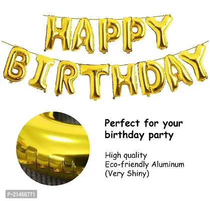 Presents Happy Birthday Decoration Combo 43Pcs Set Foil Banner And Balloons For Girls Adult Wife Girl Friend 1st 30th Birthday Party Decoration pack of 43 Gold Black Silver 43pc-thumb5