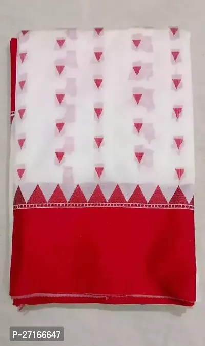 Stylish Art Silk Red Printed Saree with Blouse piece