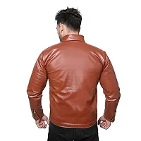 Classic PU Solid Jacket for Men-thumb1