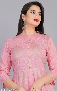 Stylish Anarkali Pink Printed Rayon Kurta top For Women-thumb3