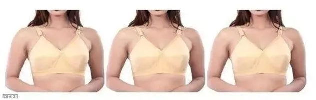 Stylish Fancy Cotton Solid Non Padded Bras For Women Pack Of 3-thumb0