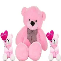 3 FEET Stuffed Pink HUGABLE Teddy Bear with Two Cute Pink I Love You Teddies Combo Offer (90 cm)-thumb1