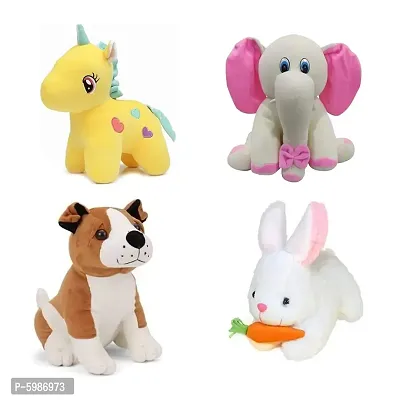 Pack of 4 Soft Toys Combo Set Appu White Elephant -(30 cm)