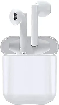 Sanjus New i-12 Red Box Wireless Bluetooth Powerful Bass Long Lasting Battery Earbuds Bluetooth Headset  (White, True Wireless)-thumb1