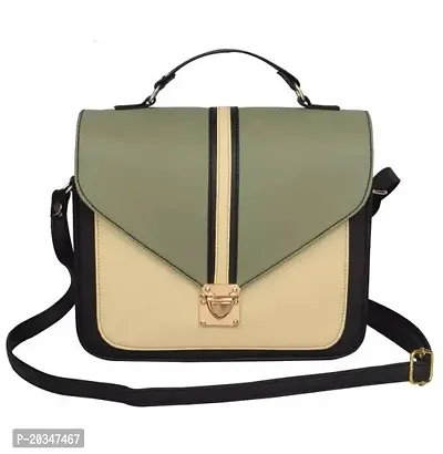 Trendy Green PU Solid Handbag For Women