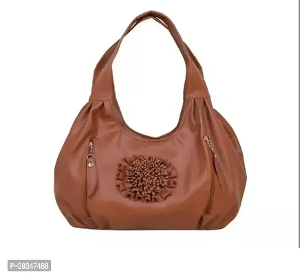Trendy Brown PU Solid Handbag For Women